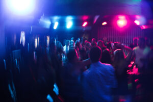 large group of people in a night club
