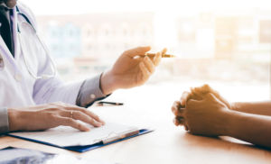 Doctor having a conversation with patient