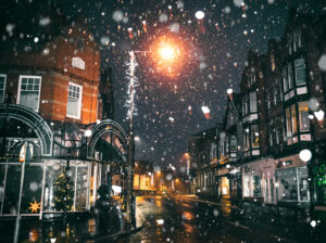 UK town covered in snow