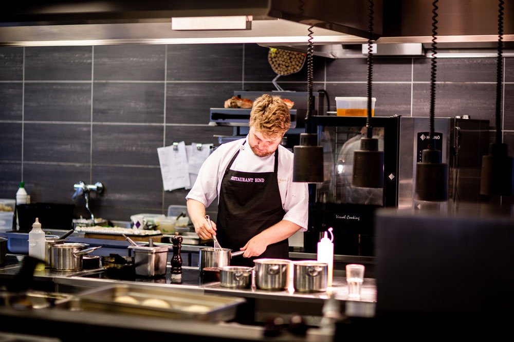 Professional chef preparing food
