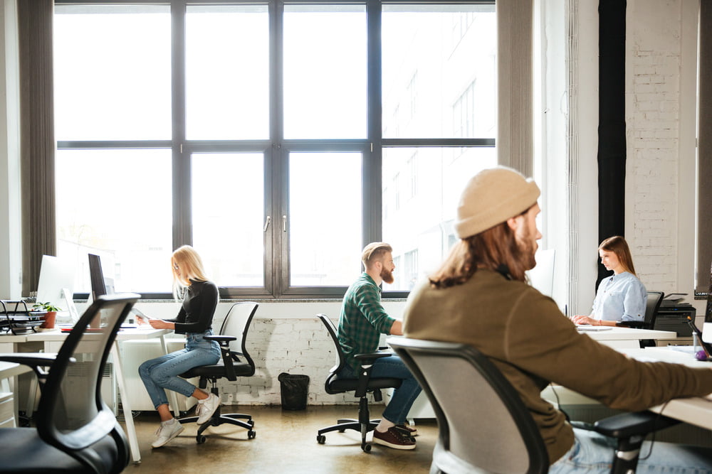 Employees in an open-space office
