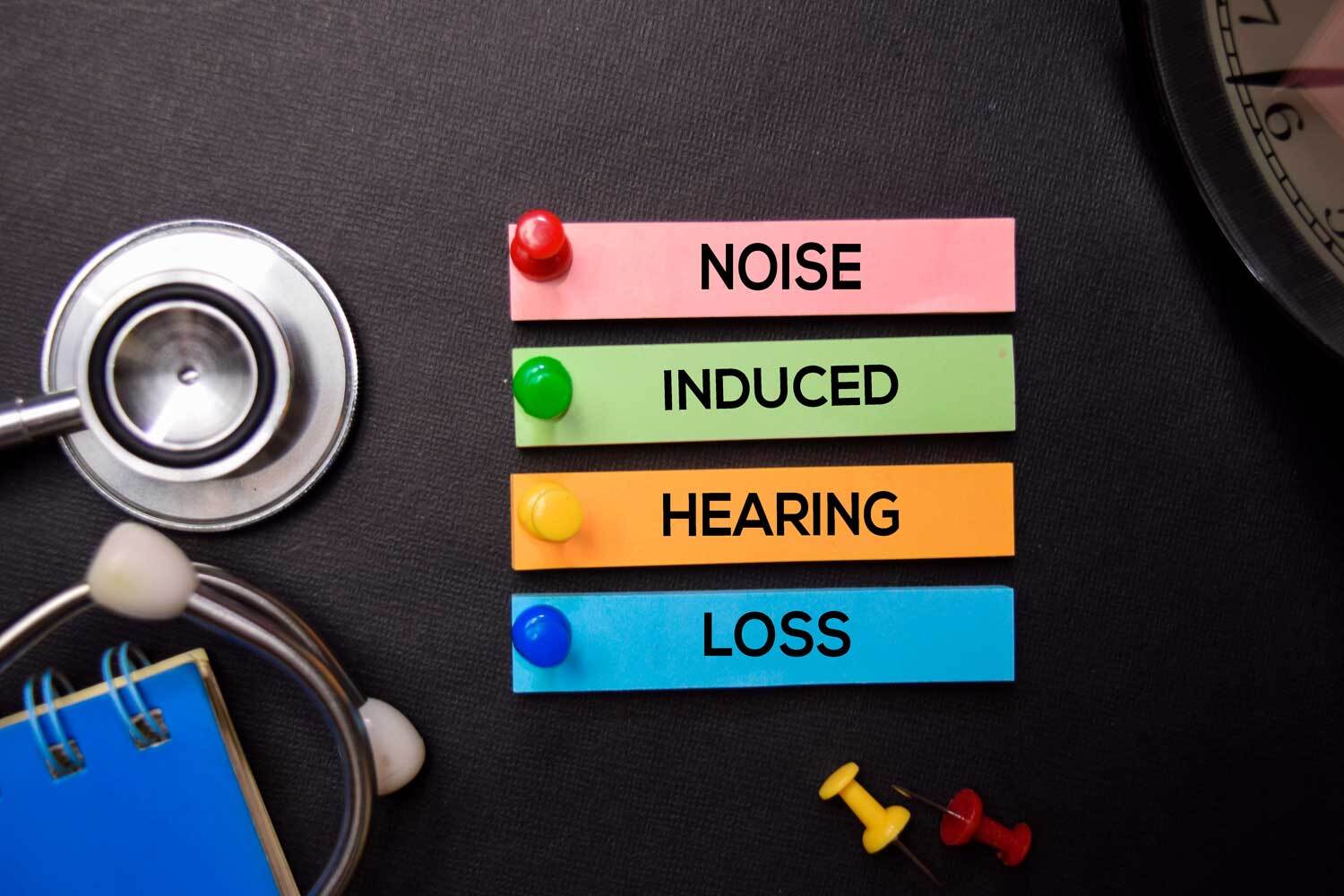 noise induced hearing loss written in text.