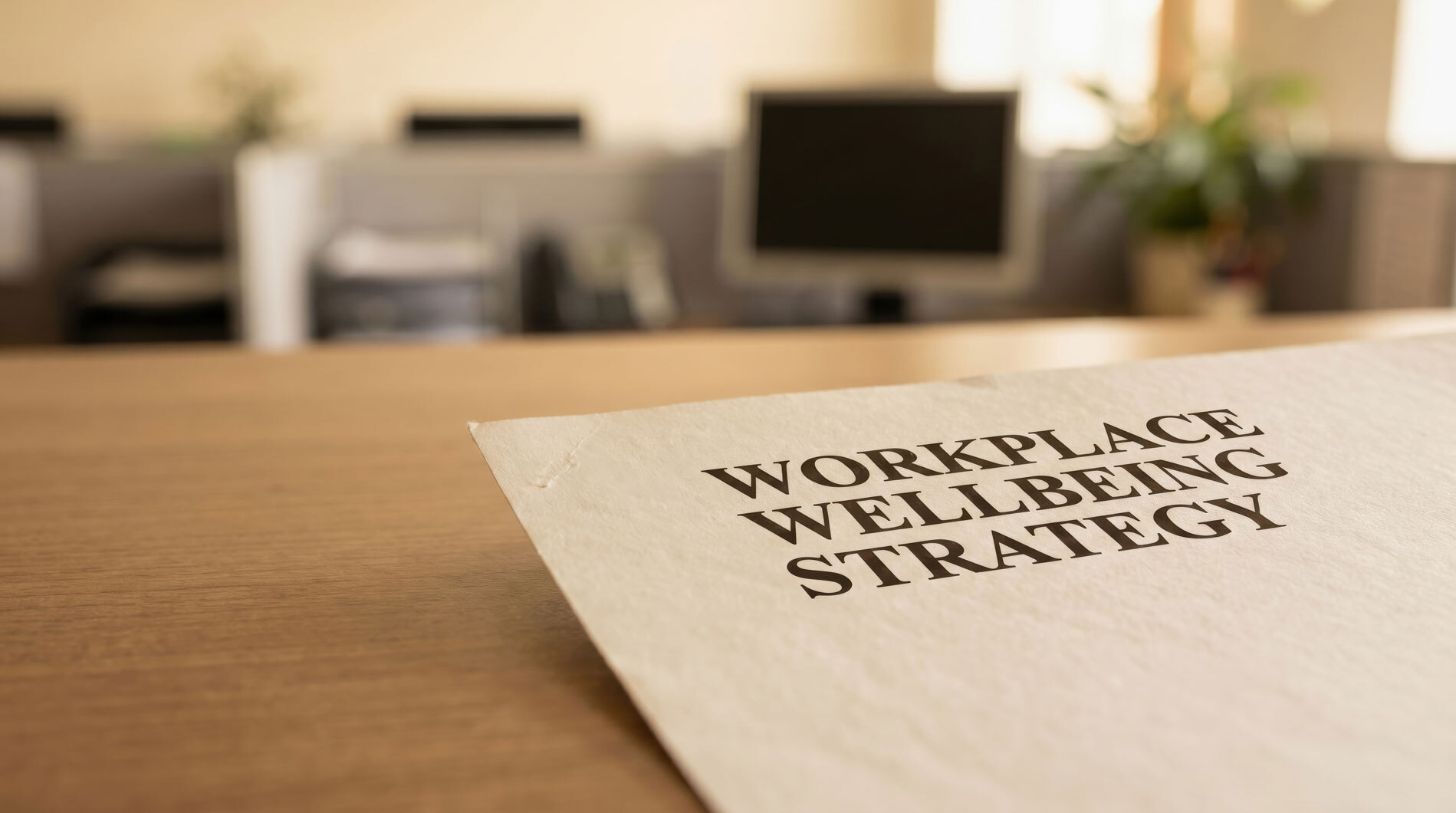 a paper with workplace wellbeing strategy written